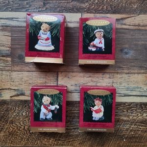 Vtg 1993 The Bearingers of Victoria Circle Hallmark Ornaments set 4 Ornaments